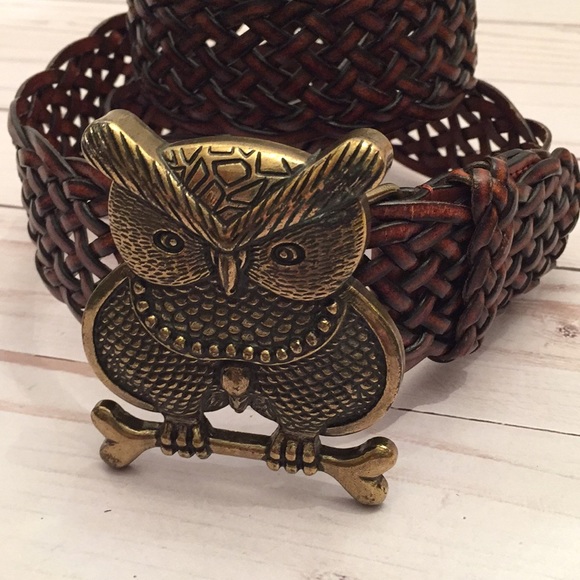 dELiA*s Other - dELiA*s Women’s Owl Woven Brown Leather Belt Med
